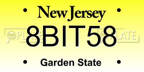 8BIT58 New Jersey License Plate