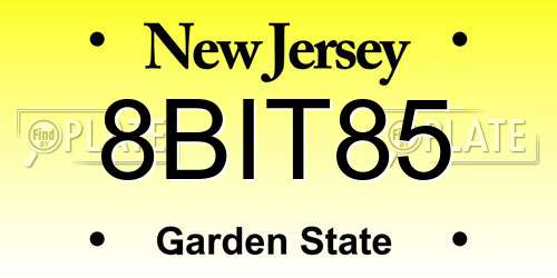 8BIT85 New Jersey License Plate