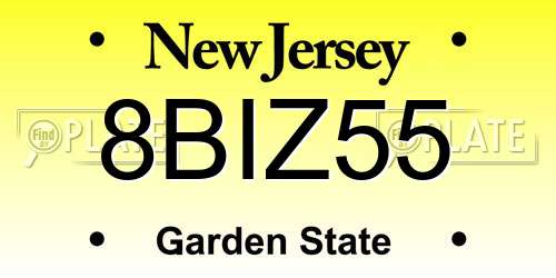 8BIZ55 New Jersey License Plate