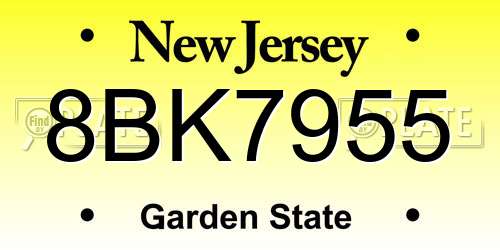 8BK7955 New Jersey License Plate