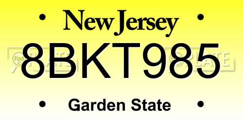 8BKT985 New Jersey License Plate