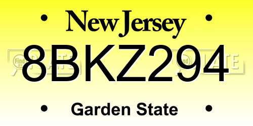 8BKZ294 New Jersey License Plate