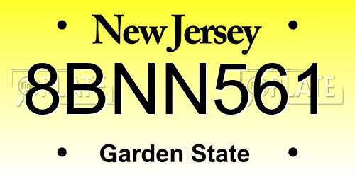 8BNN561 New Jersey License Plate