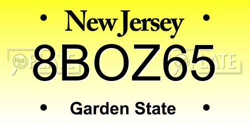 8BOZ65 New Jersey License Plate
