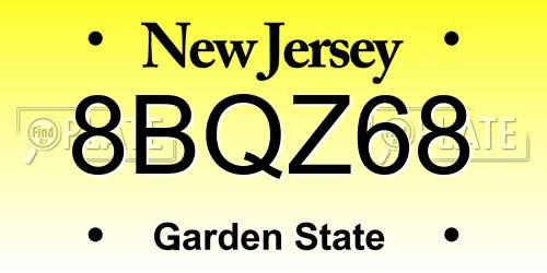 8BQZ68 New Jersey License Plate