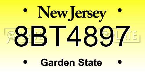 8BT4897 New Jersey License Plate