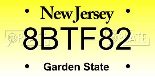 8BTF82 New Jersey License Plate