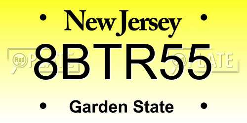 8BTR55 New Jersey License Plate