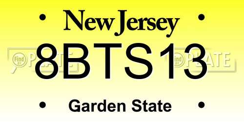 8BTS13 New Jersey License Plate