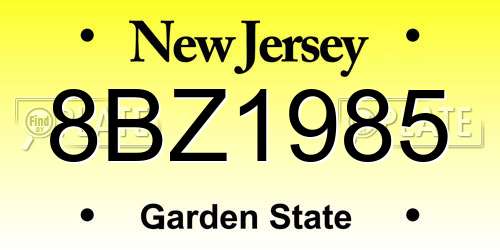 8BZ1985 New Jersey License Plate