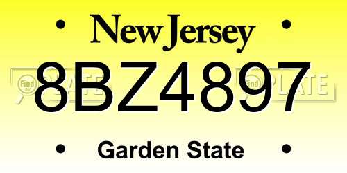 8BZ4897 New Jersey License Plate