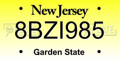 8BZI985 New Jersey License Plate