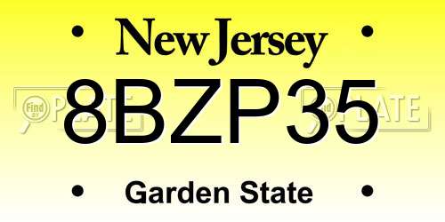 8BZP35 New Jersey License Plate