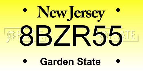 8BZR55 New Jersey License Plate