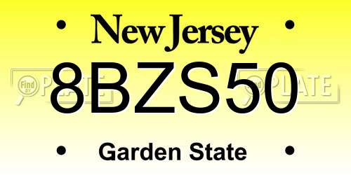 8BZS50 New Jersey License Plate