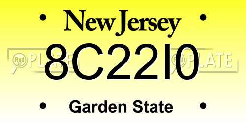 8C22I0 New Jersey License Plate