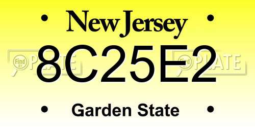 8C25E2 New Jersey License Plate