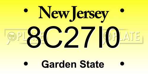 8C27I0 New Jersey License Plate