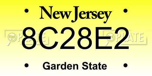 8C28E2 New Jersey License Plate