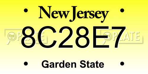 8C28E7 New Jersey License Plate