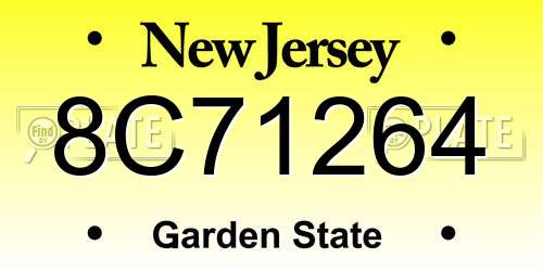 8C71264 New Jersey License Plate