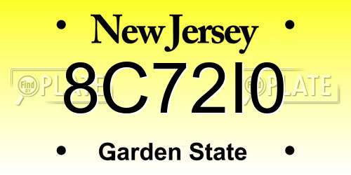 8C72I0 New Jersey License Plate
