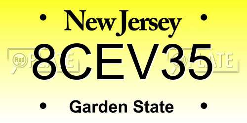 8CEV35 New Jersey License Plate