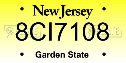8CI7108 New Jersey License Plate