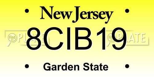8CIB19 New Jersey License Plate