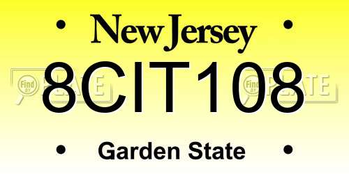 8CIT108 New Jersey License Plate