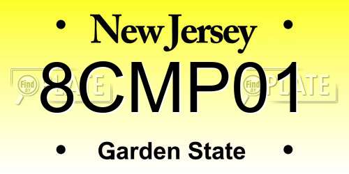8CMP01 New Jersey License Plate