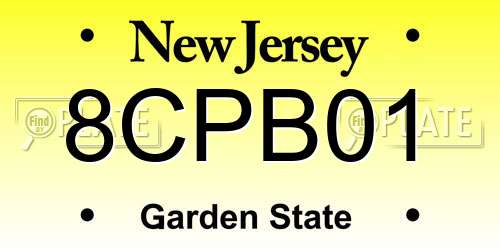 8CPB01 New Jersey License Plate