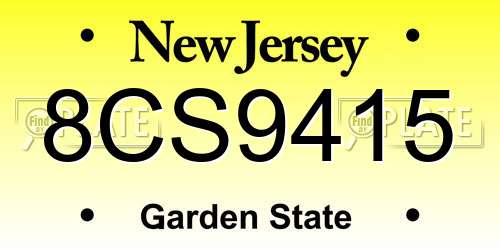 8CS9415 New Jersey License Plate