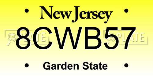 8CWB57 New Jersey License Plate