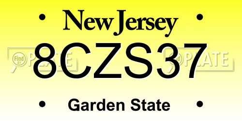 8CZS37 New Jersey License Plate