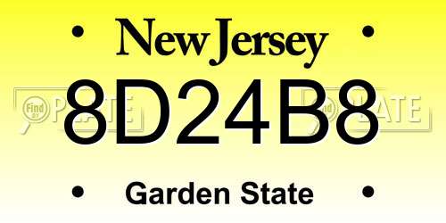 8D24B8 New Jersey License Plate