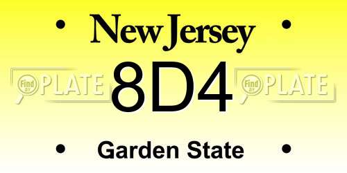 8D4 New Jersey License Plate