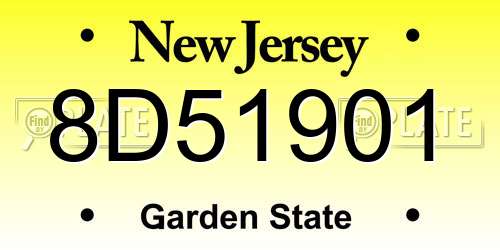 8D51901 New Jersey License Plate
