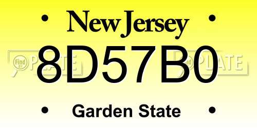 8D57B0 New Jersey License Plate