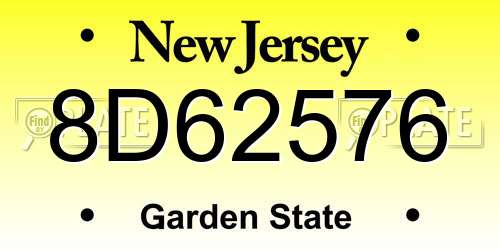 8D62576 New Jersey License Plate
