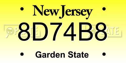 8D74B8 New Jersey License Plate