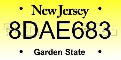 8DAE683 New Jersey License Plate