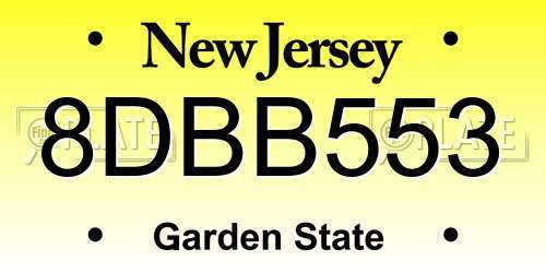 8DBB553 New Jersey License Plate