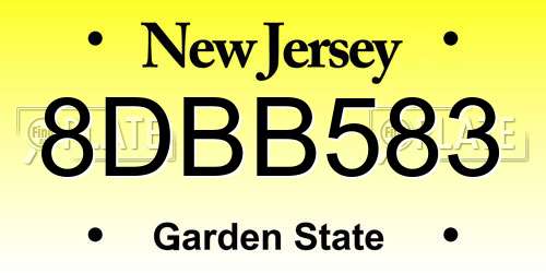 8DBB583 New Jersey License Plate