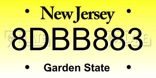 8DBB883 New Jersey License Plate