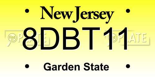8DBT11 New Jersey License Plate