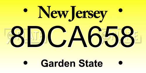 8DCA658 New Jersey License Plate