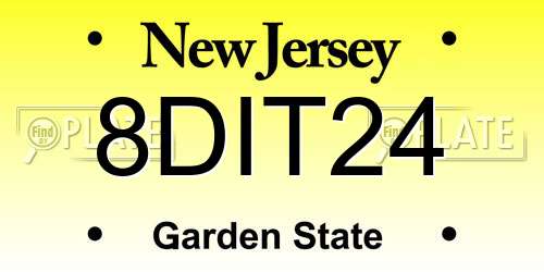 8DIT24 New Jersey License Plate