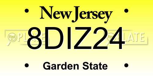 8DIZ24 New Jersey License Plate