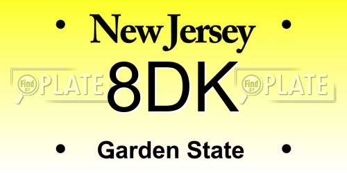 8DK New Jersey License Plate
